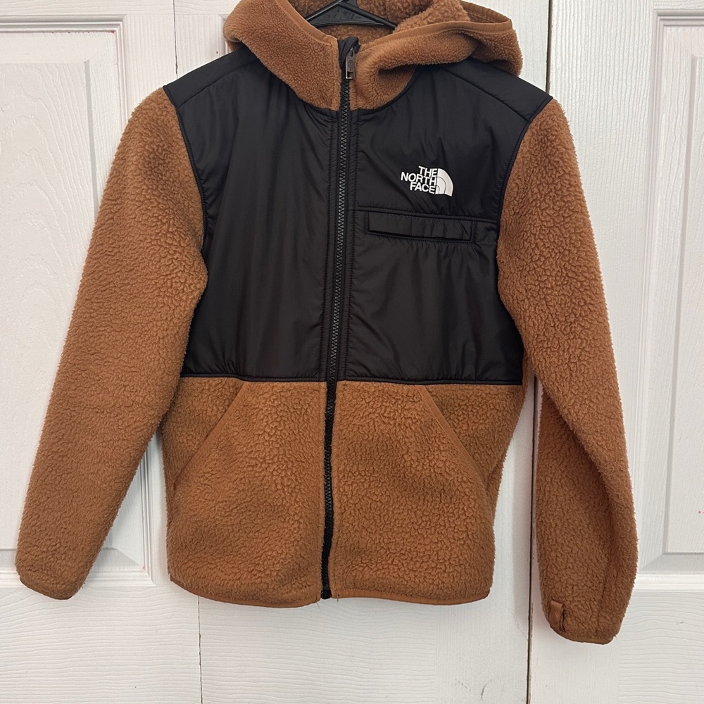 The North Face Tan and Black Fleece Jacket